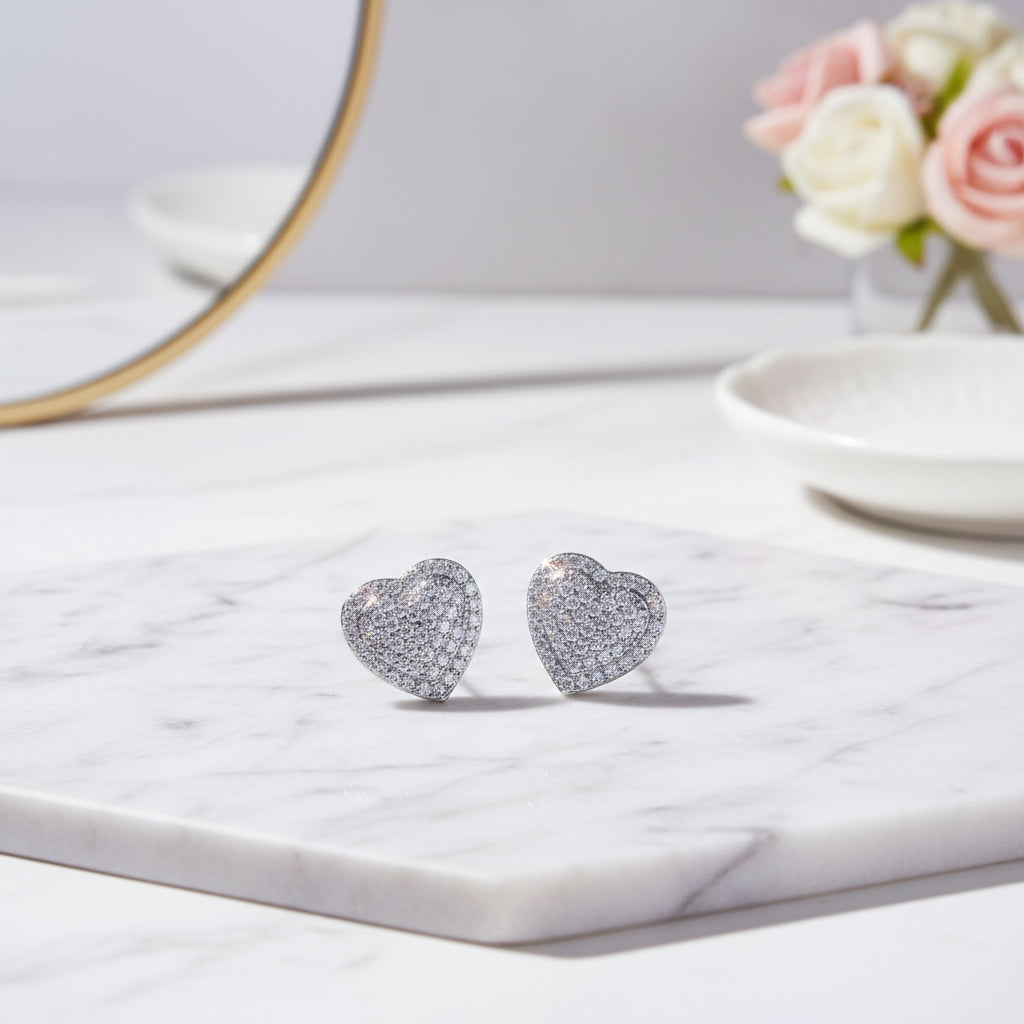 Radiant Heart Pavé Earrings