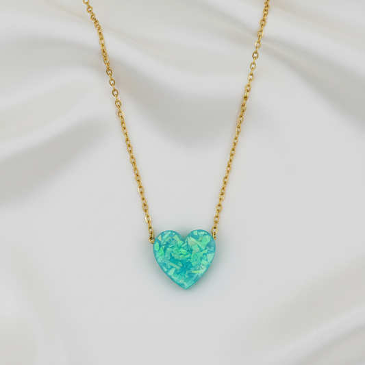Iridescent Heart Necklace