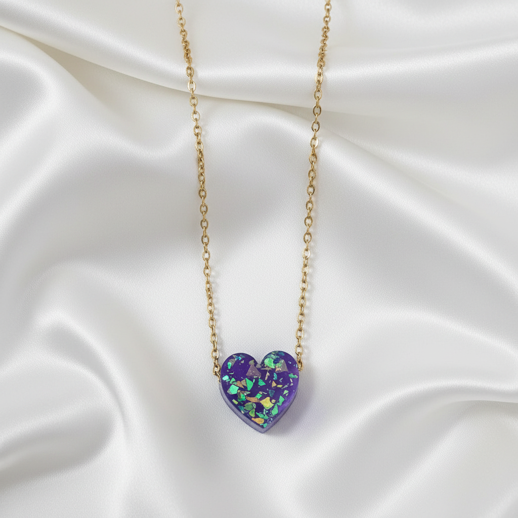 Iridescent Heart Necklace