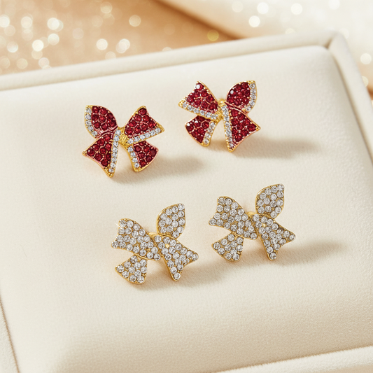 Crystal Pavรฉ Bow Earrings Bundle