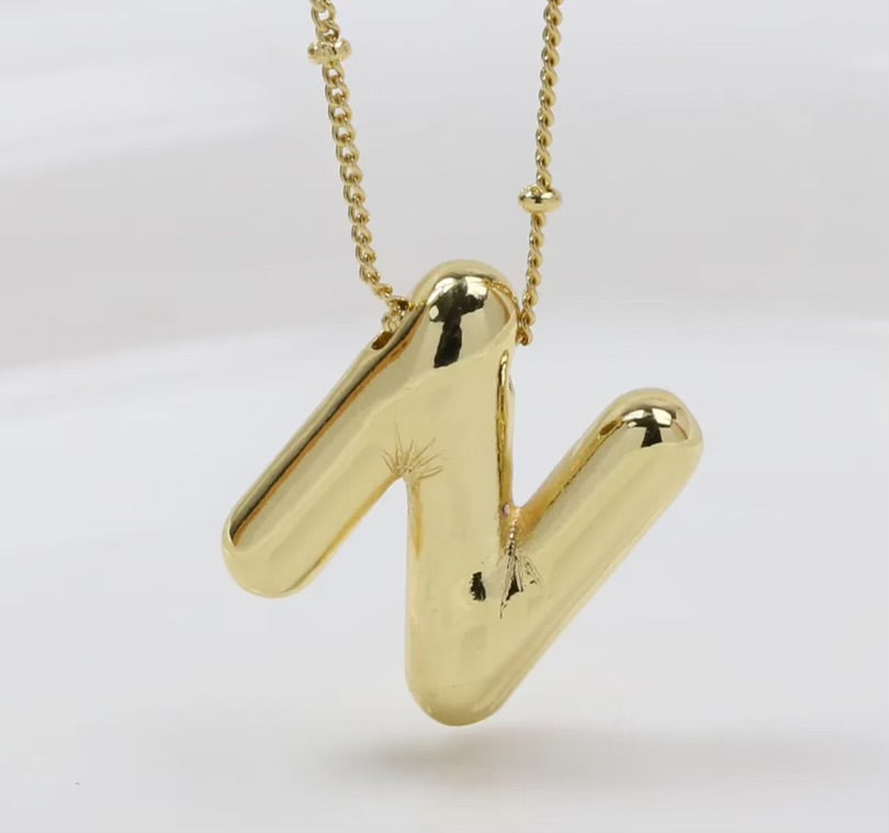 Initial Balloon Necklace - Gold