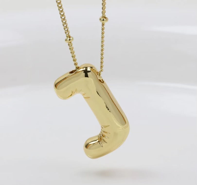 Initial Balloon Necklace - Gold