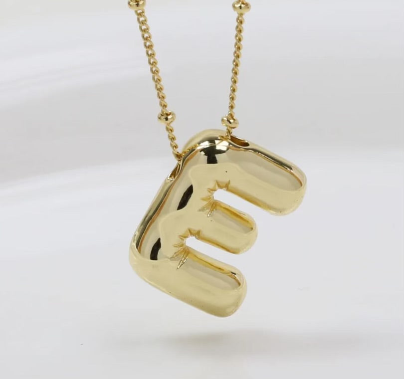 Initial Balloon Necklace - Gold