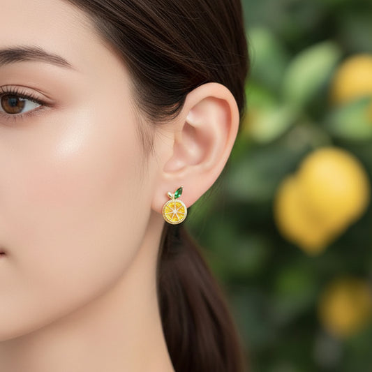 Lemon Slice Gem Earrings
