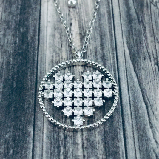 Rhinestone Heart Necklace