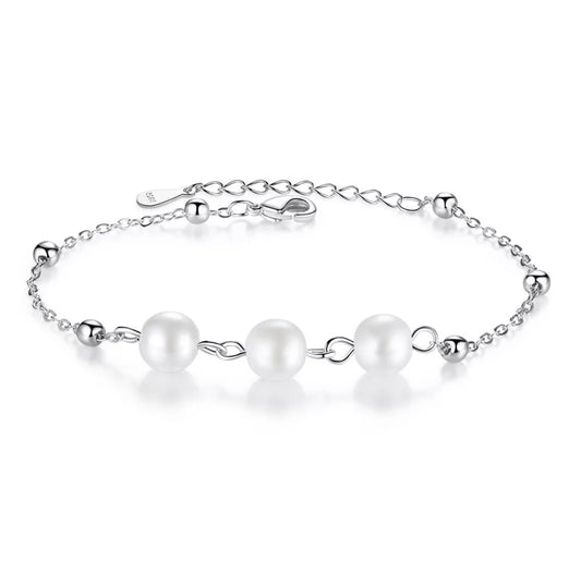 Silver Pearl Bracelet