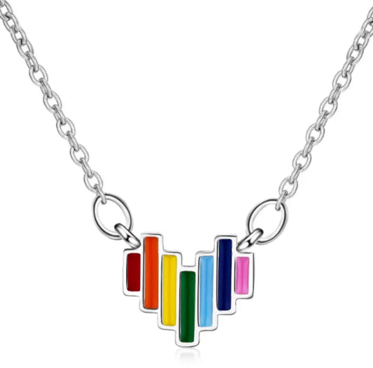 Rainbow Heart Necklace