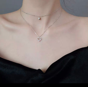 Layered Heart Choker Necklace
