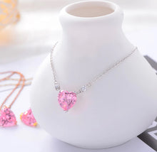 Load image into Gallery viewer, Pink Zirconia Heart Necklace