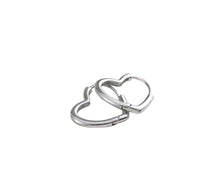 Load image into Gallery viewer, Heart Hoop Earrings (Silver)