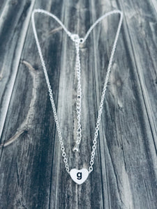 G Initial Heart Necklace