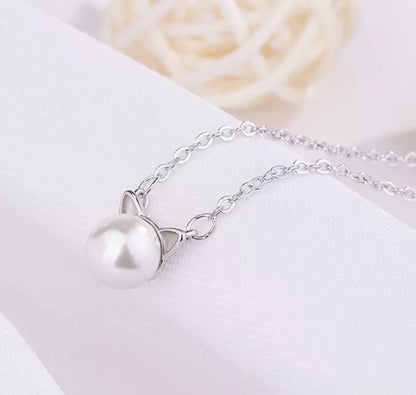 Pearl Cat Necklace