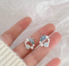 Load image into Gallery viewer, Starfish Seashell Pearl Earrings