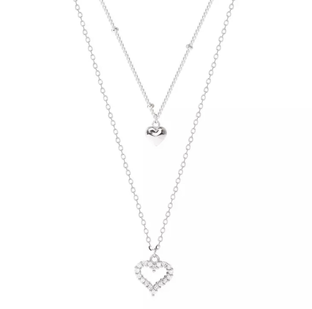 Layered Heart Choker Necklace