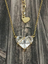 Load image into Gallery viewer, Gold Heart Zircon Necklace