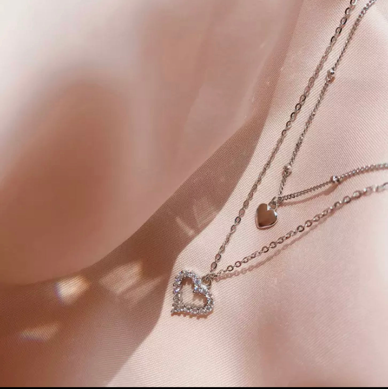 Layered Heart Choker Necklace
