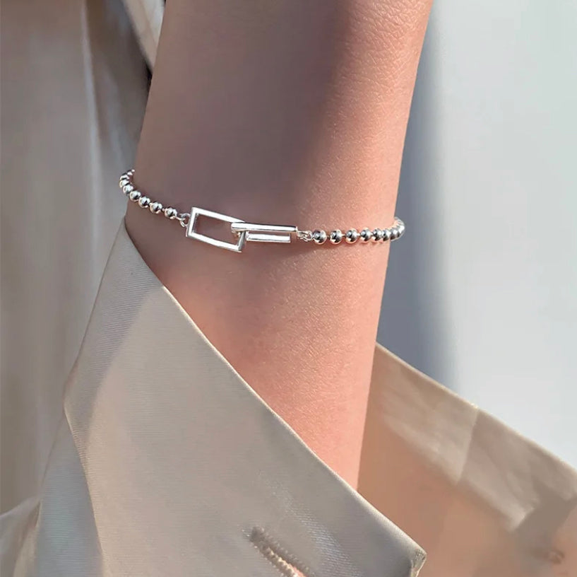 Rectangle Bead Bracelet on woman's arm