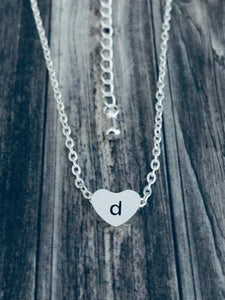 d Initial Heart Necklace