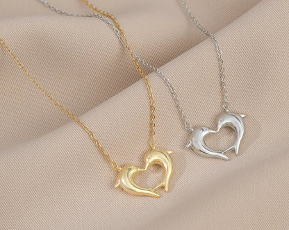 Dolphin Heart Necklace