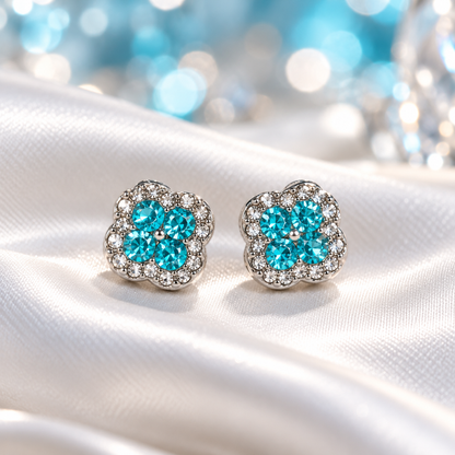 Aqua Crystal Pavé Earrings