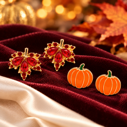 Pumpkin & Maple Leaf Earring Bundle