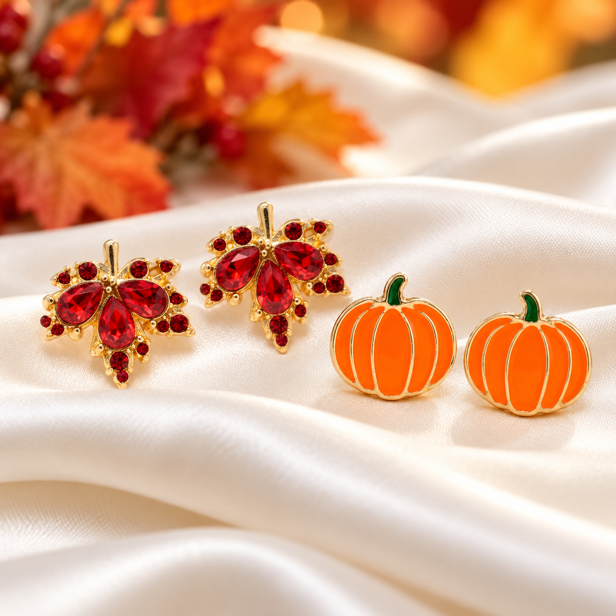 Pumpkin & Maple Leaf Earring Bundle