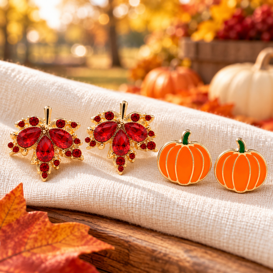 Pumpkin & Maple Leaf Earring Bundle