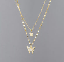 Load image into Gallery viewer, Layered Gold Butterfly Necklace