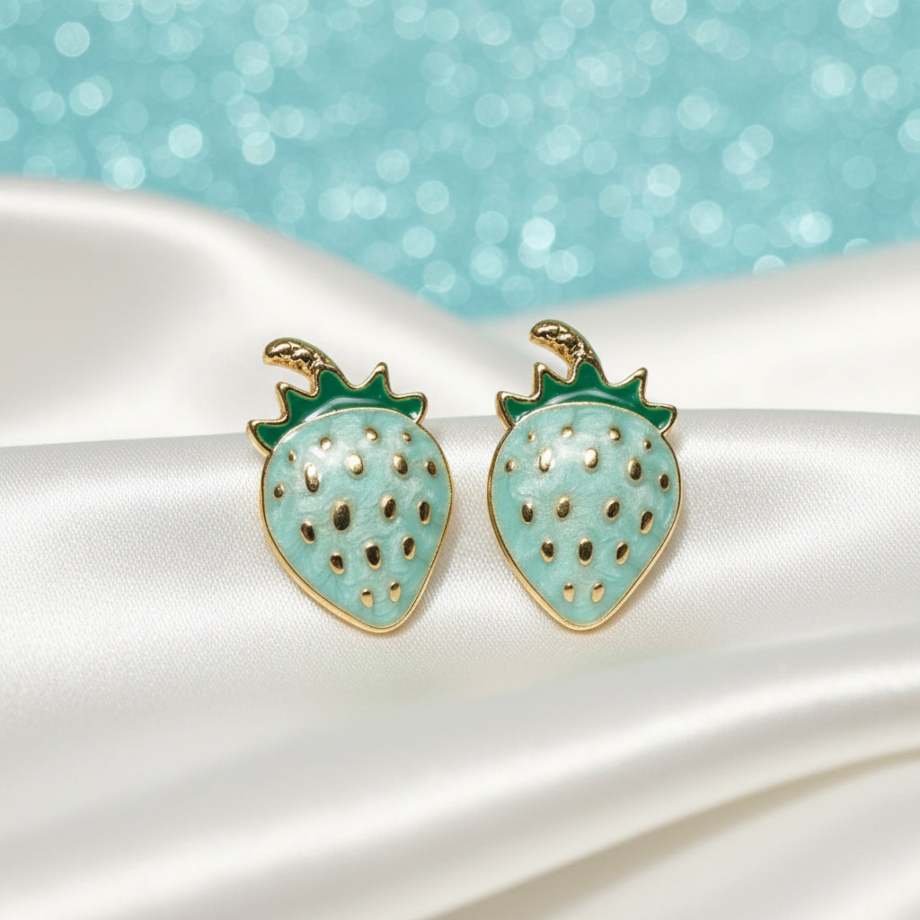 Blue Strawberry Earrings