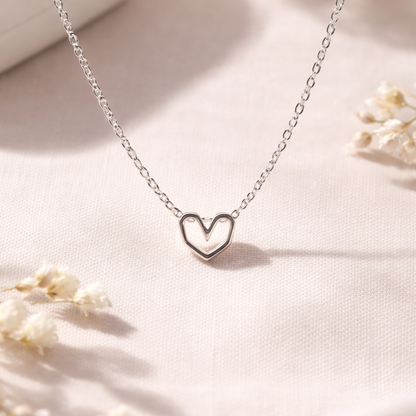 Silver Open Heart Necklace