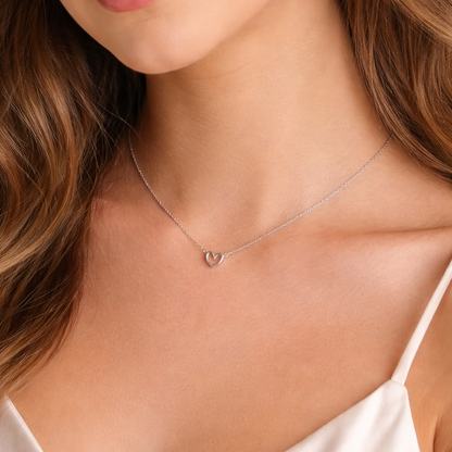 Silver Open Heart Necklace
