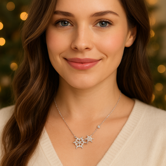 Silver Sparkle Snowflake Necklace