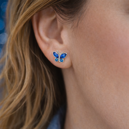 Midnight Blue & Twilight Lavender Butterfly Earrings Bundle