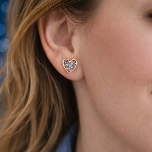 Confetti Glitter Heart Earrings