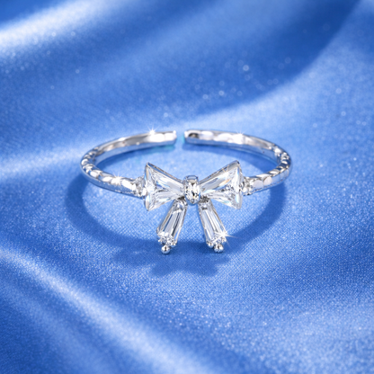Crystal Bow Adjustable Ring