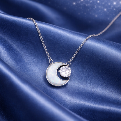Crystal Crescent Moon Necklace