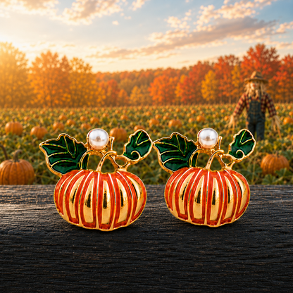 Pumpkin Pearl Earrings
