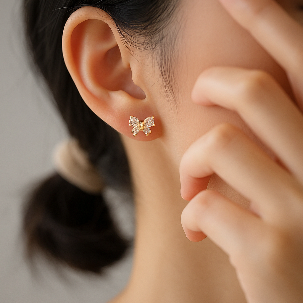 Mini Crystal Bow Earrings