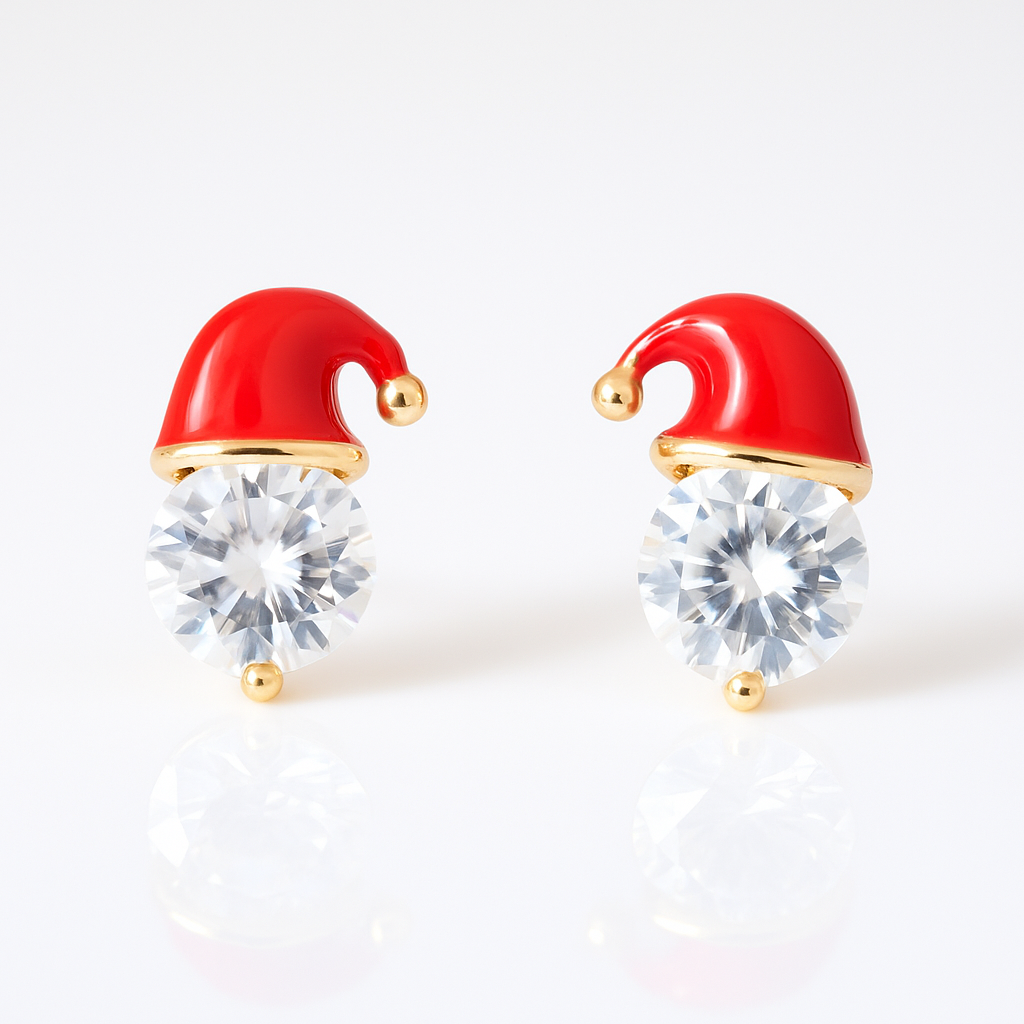 Starlit Santa Earrings main image