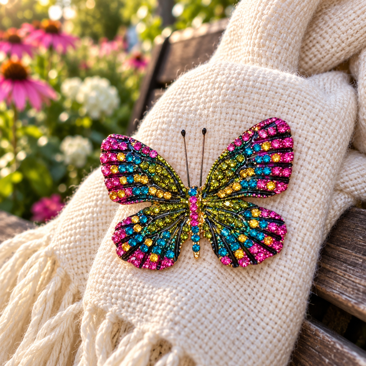 Rainbow Sparkle Butterfly Pin
