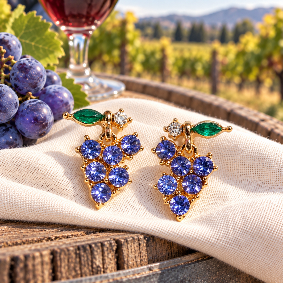 Periwinkle Grape Gem Earrings