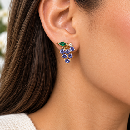 Periwinkle Grape Gem Earrings