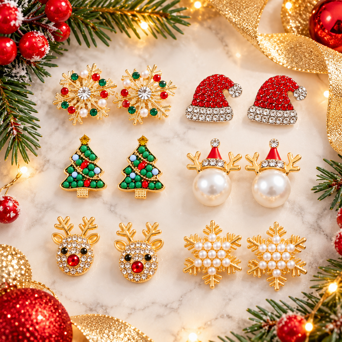 Christmas Favorites 6-Pair Earring Gift Bundle