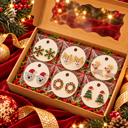 Merry & Bright Christmas 6-Pair Earring Gift Bundle