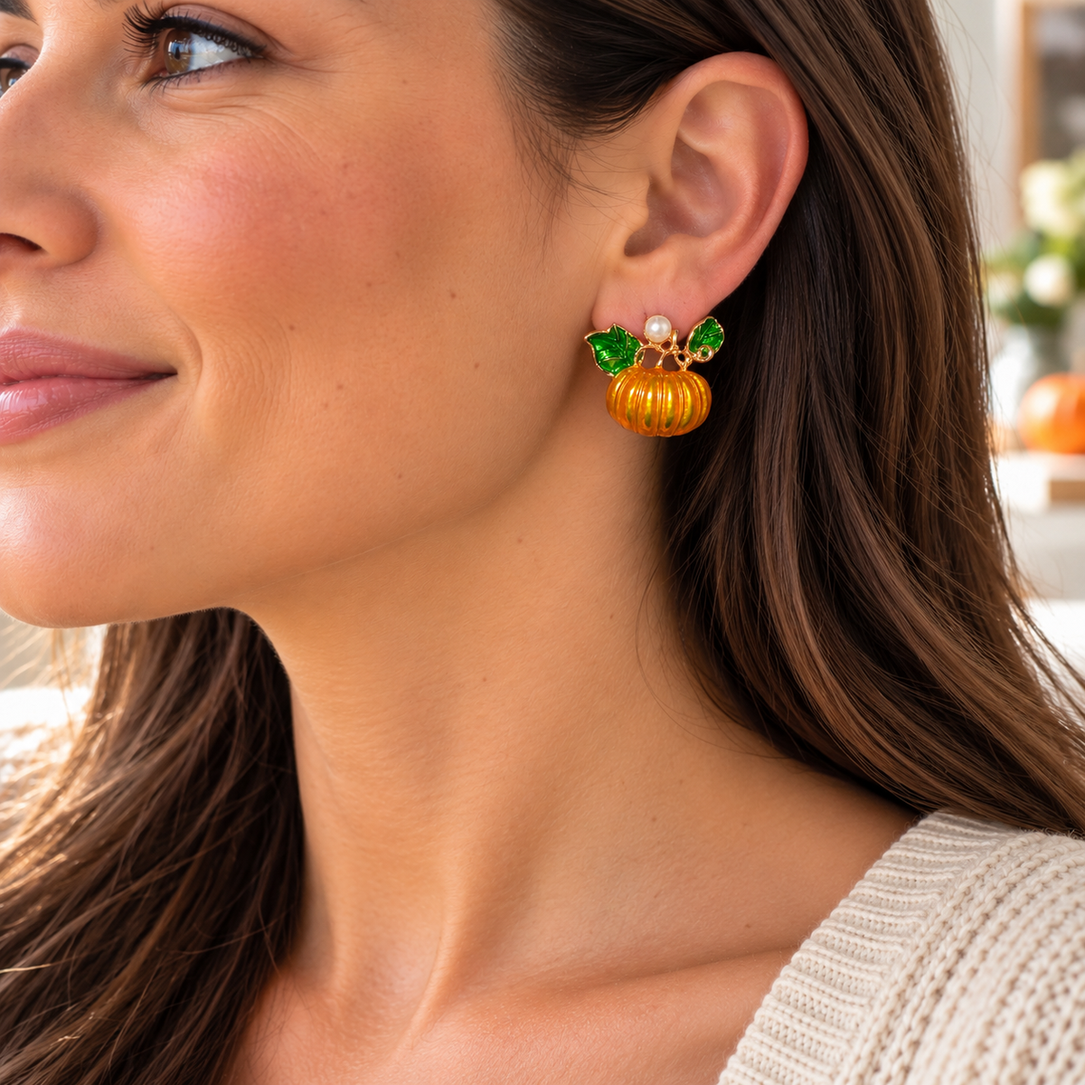 Statement Pumpkin Pearl Earrings