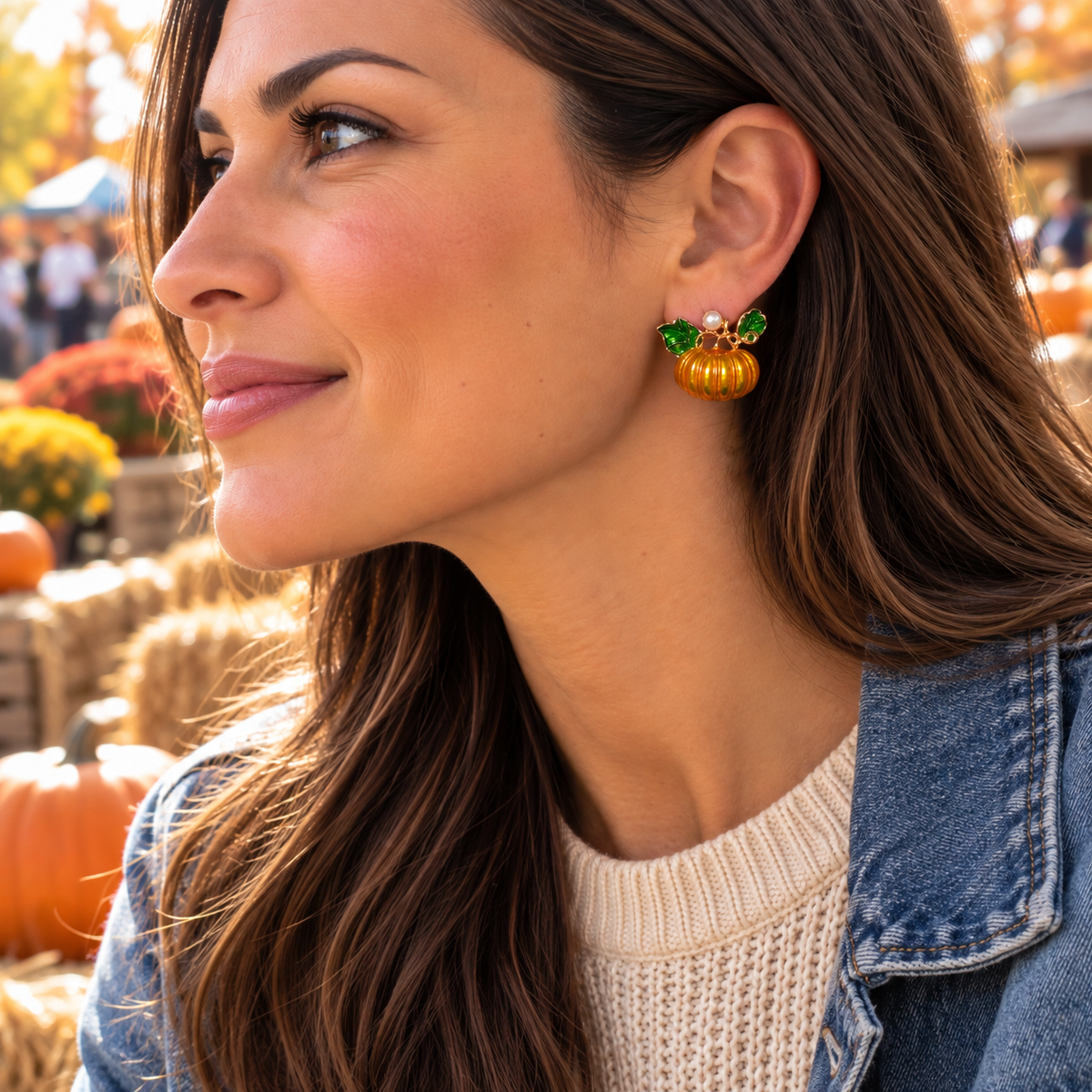 Statement Pumpkin Pearl Earrings