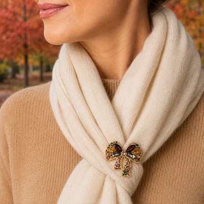 Golden Jewel Bow Pin
