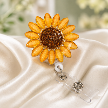 Sparkling Sunflower Badge Reel