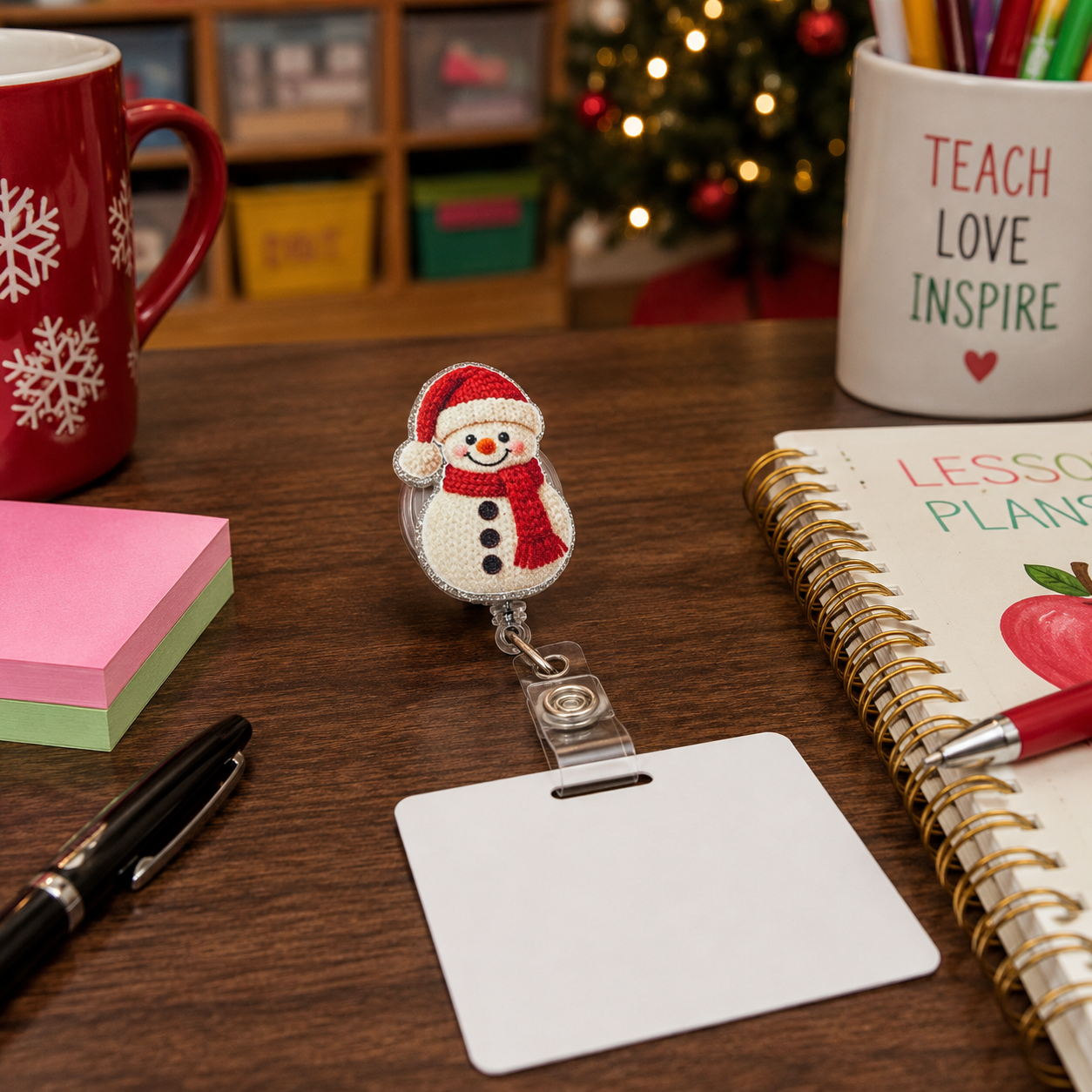 Christmas Snowman Badge Reel
