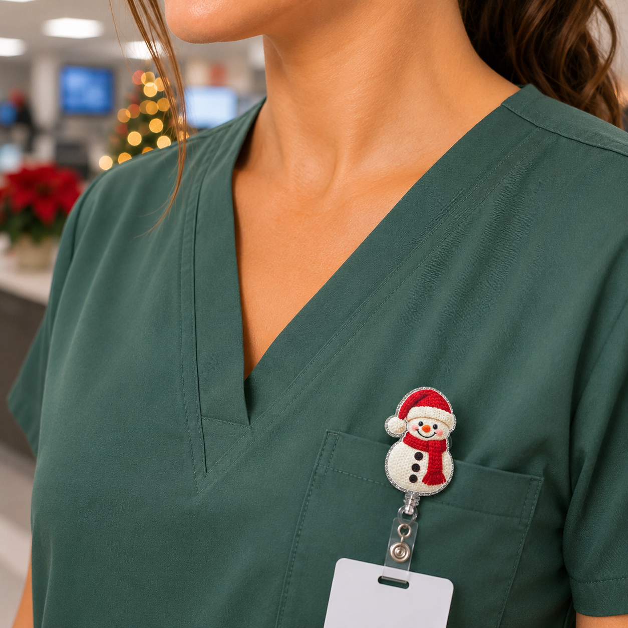 Christmas Snowman Badge Reel